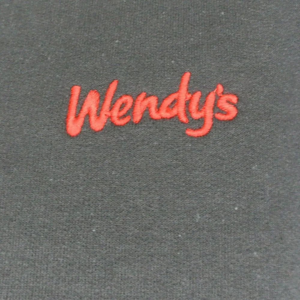 WENDY'S Hamburgers Black Sweatshirt Employee Uniform Shirt Size S Small - Picture 3 of 10